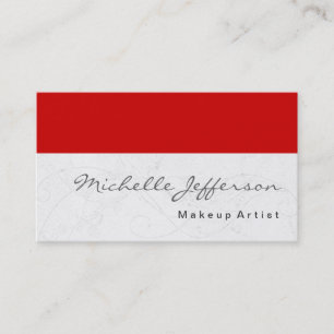 Script maquillage Motif rouge Carte de visite