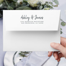 Script Mariage blanc Enveloppe d'adresse de retour