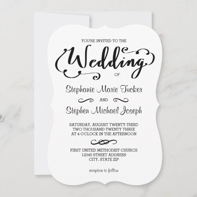 Script Mariage - Faire-part de mariage (Devant)
