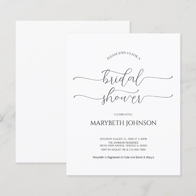 Script minimal simple Fête des mariées noir et bla (Devant / Derrière)