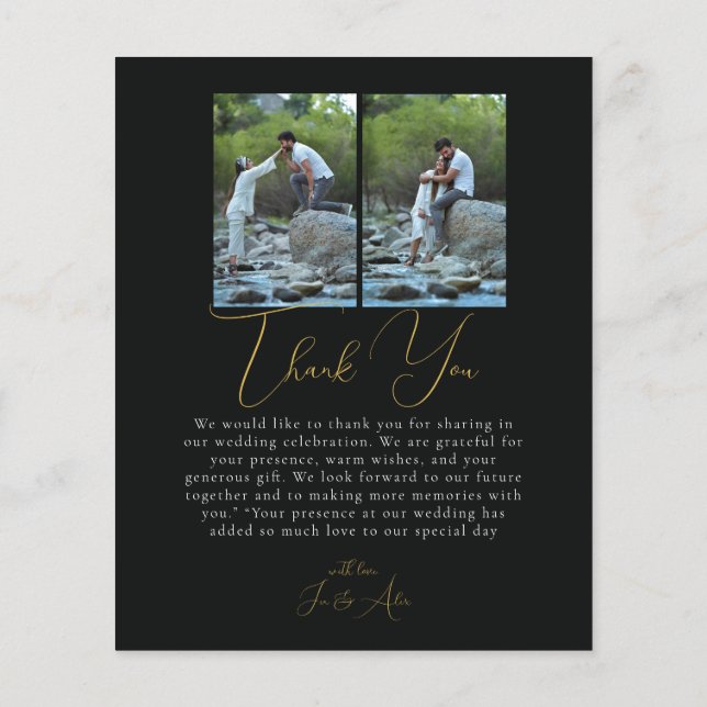 Script Minimalist Photo Collage Thank You Cards (Dos)