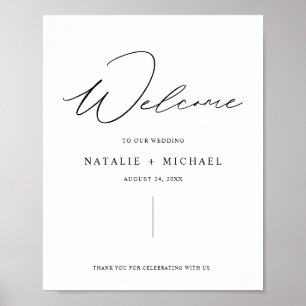 Script minimaliste Affiche de bienvenue Mariage mo