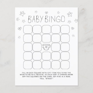 Script minimaliste Bingo Baby shower Bingo Jeu