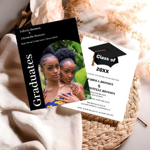 Script minimaliste double graduation faire-part