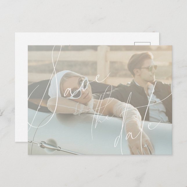 Script Minimaliste Enregistrer La Date Invitation  (Devant / Derrière)