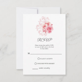 Script Minimaliste Moderne | Carte de réponse Rose