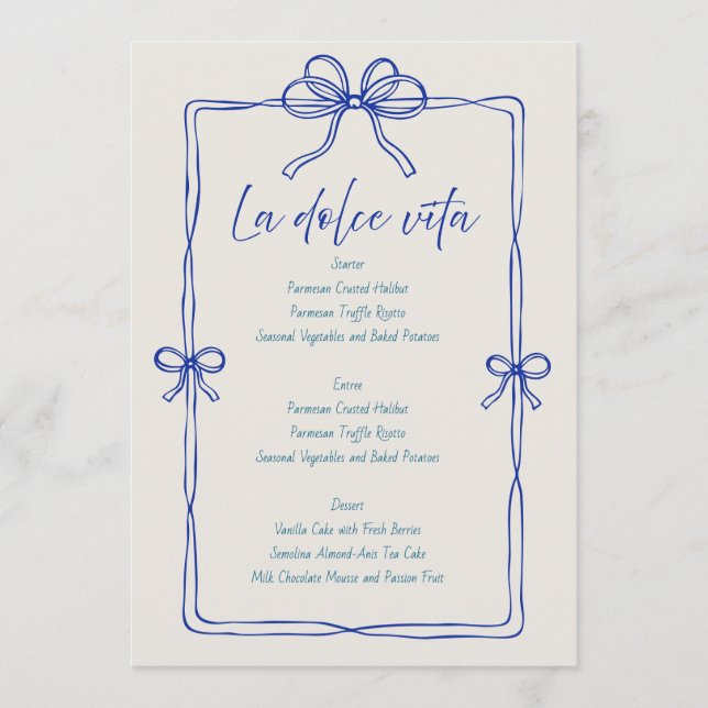 Script minimaliste moderne | Menu de mariage (Devant)