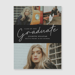Script moderne 3 Faire-part de graduation photo