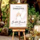 Script moderne | Affiche de bienvenue de brunch nu<br><div class="desc">Elégant panneau de bienvenue minimaliste pour votre douche nuptiale,  moderne noir & blanc contraste de couleur.</div>