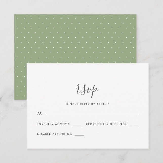Script moderne avec Dots Mariage Rsvp (Devant / Derrière)
