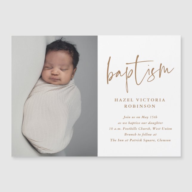 Script moderne Baptême & Christening Invitation (Devant)