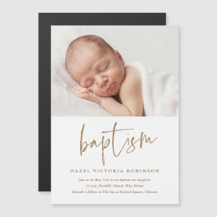 Script moderne Baptême & Christening Invitation