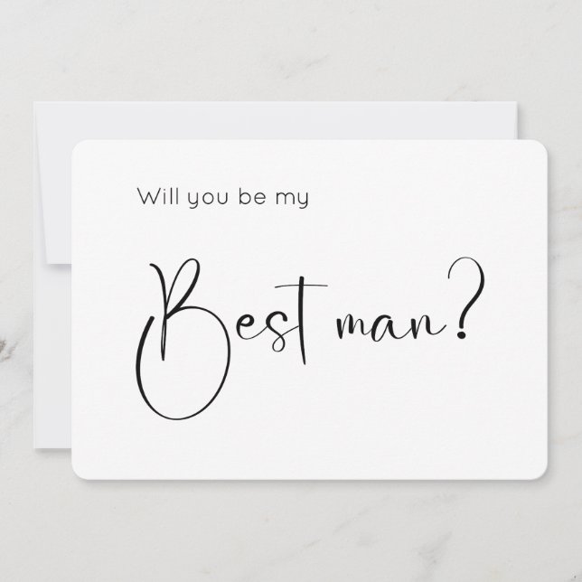 Script moderne Best Man Proposition Invitation (Devant)