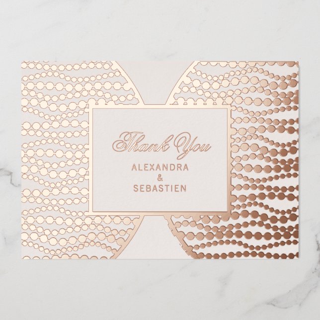 Script moderne Blush Pearl Carte de remerciements  (Recto)