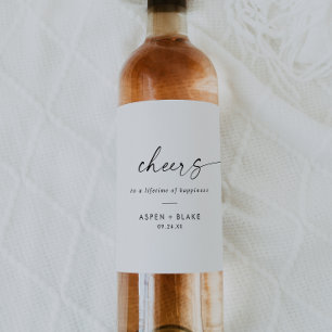 Script moderne Chefs Mariage Étiquettes de vin