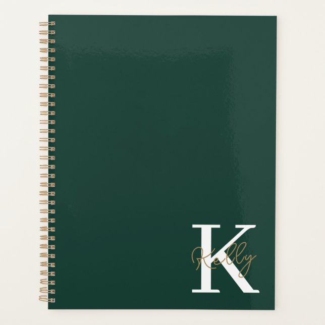 Script moderne Emerald Green Monogram (Devant)