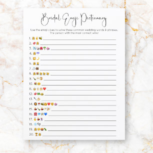Script moderne Emoji Pictionary Fête des mariées J