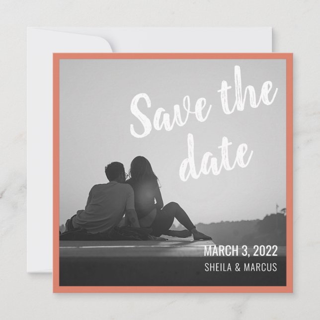 Script Moderne Enregistrer Le Carte photo Mariage  (Devant)