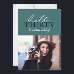 Script moderne et photo géométrique 30e anniversai<br><div class="desc">Script moderne & géométrique trentième anniversaire photo invitation. Motif de dossier géométrique. La couleur peut être changée.</div>