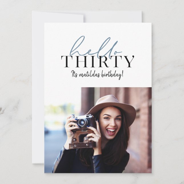 Script moderne et photo géométrique 30e anniversai (Devant)