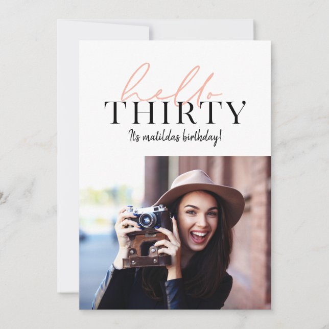 Script moderne et photo géométrique 30e anniversai (Devant)