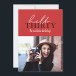 Script moderne et photo géométrique 30e anniversai<br><div class="desc">Script moderne & géométrique trentième anniversaire photo invitation. Motif de dossier géométrique. La couleur peut être changée.</div>