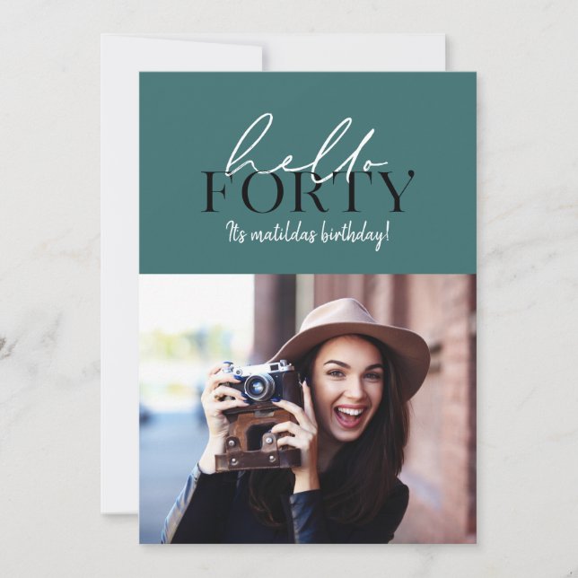 Script moderne et photo géométrique 40e anniversai (Devant)