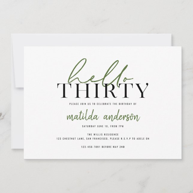 Script moderne et trentième anniversaire géométriq (Devant)