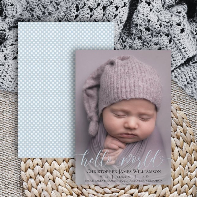 Script moderne Faire-part bébé garçon (Créateur téléchargé)