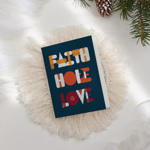 Script moderne Faith Hope Love Carte photo de vaca