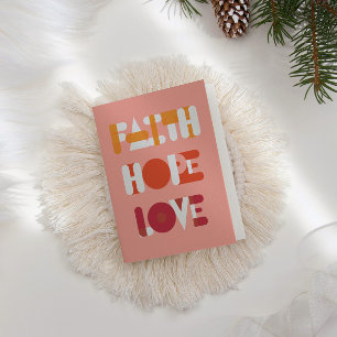 Script moderne Faith Hope Love Carte photo de vaca