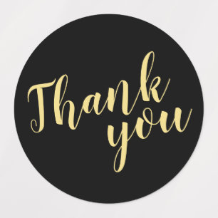 Script moderne Gold Wedding Favor Merci Étiquettes