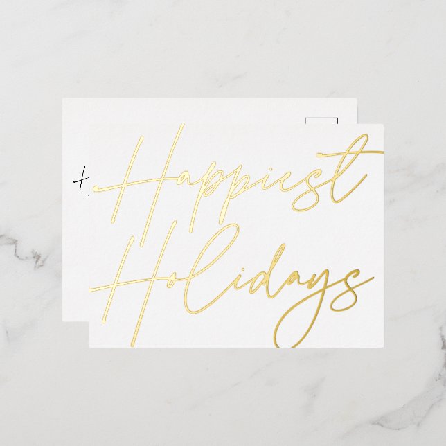 Script moderne Joyeux Vacances d'affaires Or (Recto/Verso)