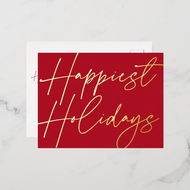 Script moderne Joyeux Vacances d'affaires Or (Recto/Verso)