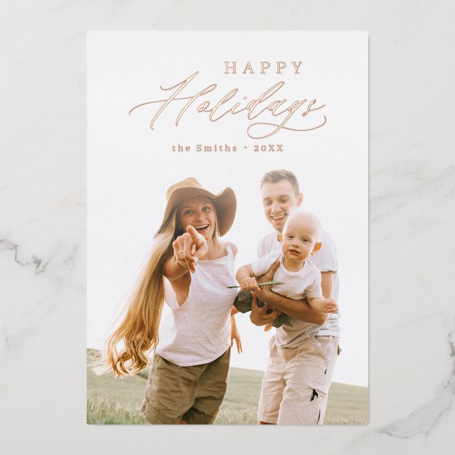 Script moderne Joyeux Vacances en famille Photo Ho (Recto)