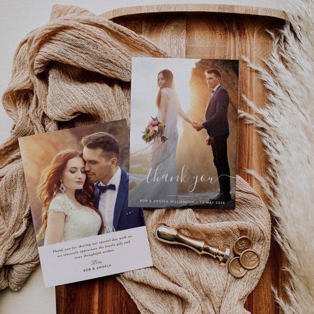 Script moderne lettrage mariage carte de remerciem (Créateur téléchargé)