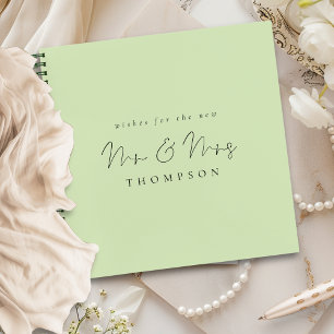 Script moderne M. Mme Mariage Lime Cream Livre d'o