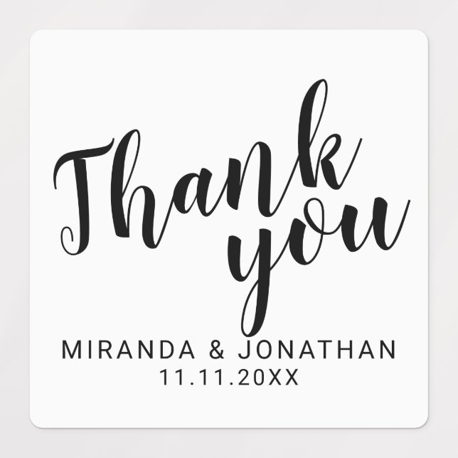 Script moderne mariage favoriser Merci Étiquette (Design 1)