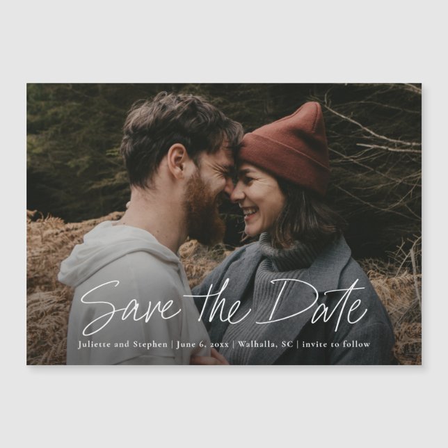 Script moderne Mariage photo simple Enregistrer la (Devant)