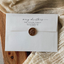 Script moderne Merry Christmas Card Enveloppe