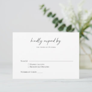 Script moderne minimaliste noir blanc simple RSVP
