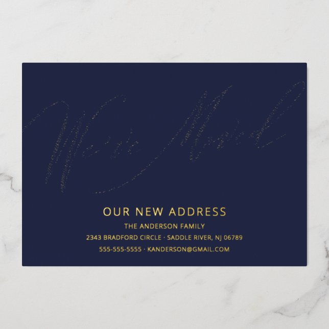 Script moderne Nous avons déplacé Faire-part de dé (Recto)