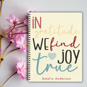 Script moderne Pastel Girly Gratitude Carnet rose