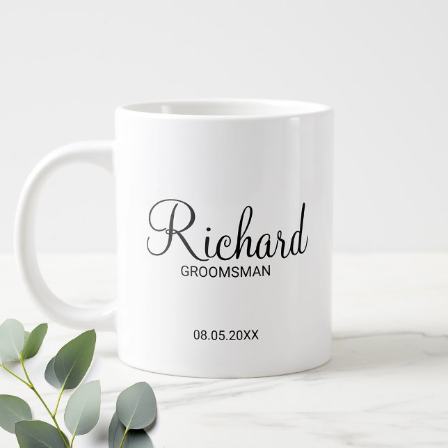 Script moderne Personnalisé Groomsman Coffee Mug (Créateur téléchargé)
