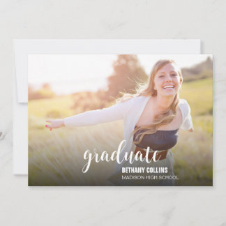 Script moderne Photo Graduation Party Invitation