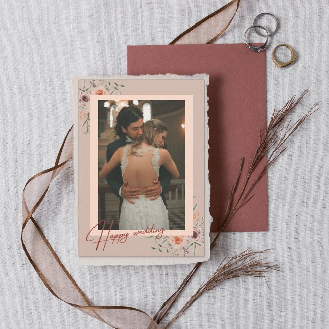 Script moderne Photo Mariage Carte de remerciement (Créateur téléchargé)