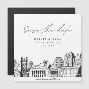 Script moderne Sacramento Save the Date Magnet