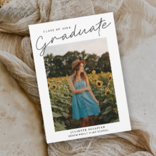 Script moderne Simple Photo Graduation Invitations