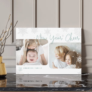 Script neige   2 Photo Bonne année Carte de vacanc