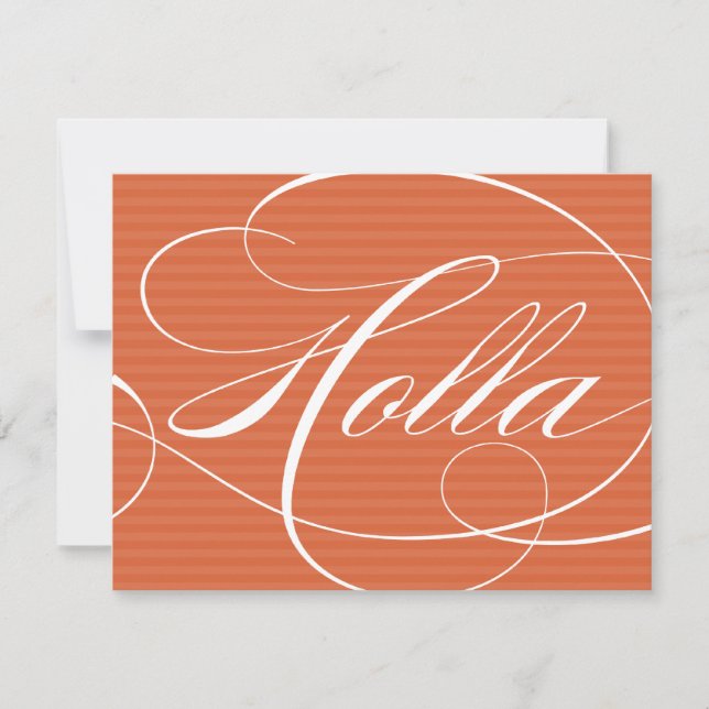 SCRIPT ORANGE HOLLA | CARTES DE NOTE (Devant)